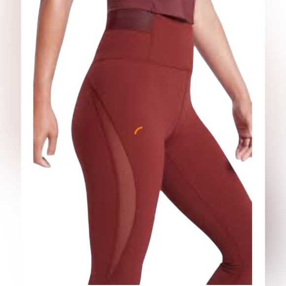 Athleta womens Aura Heel Tight in Powervita maple red color sz XS preloved - Picture 10 of 12